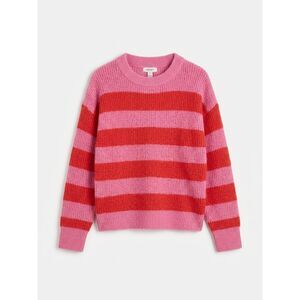 On 34th Pink & Red Striped Chunky Knit Sweater - Size Medium (M)